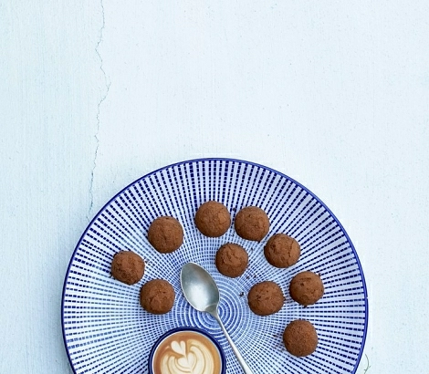 Trufas de sobao y café