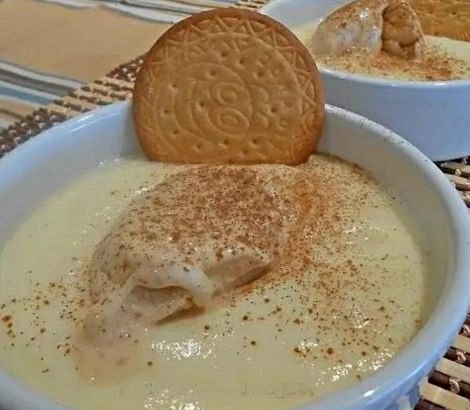 Natillas con helado de galleta y Crema de Orujo