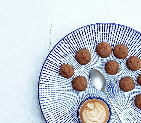 Trufas de sobao y café
